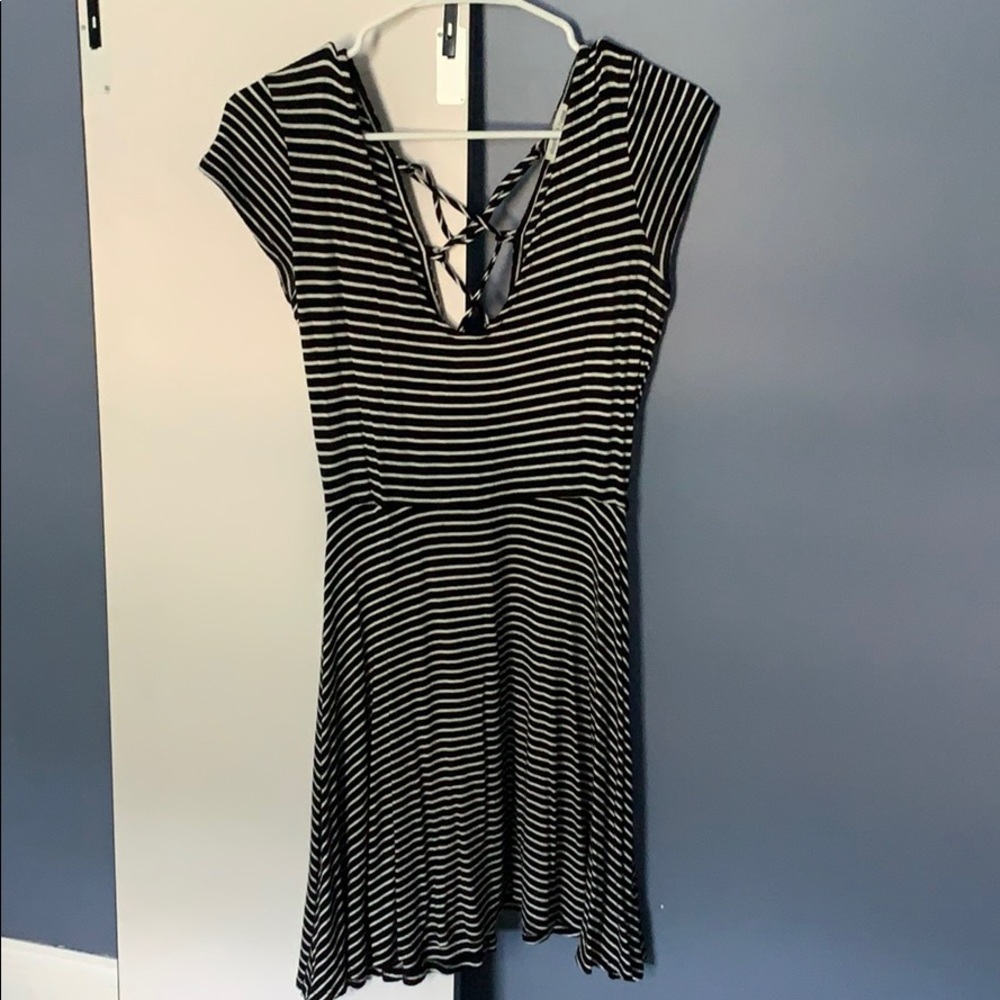 CHARLOTTE ROUSSE Black and White Striped Dress